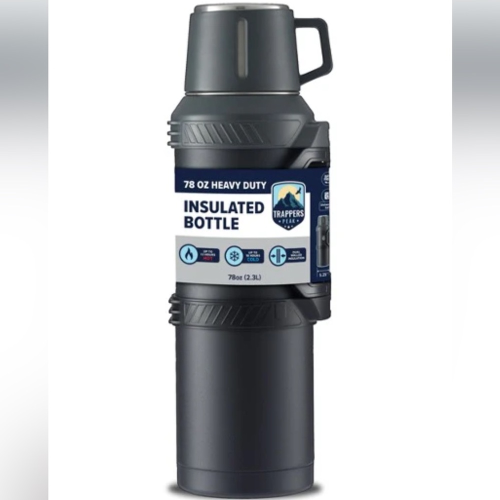 Trappers Peak Insulated 78 oz heavy duty insulated Bottle - Black